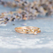 OPEN STACKING BEZEL SET DIAMOND RING SET